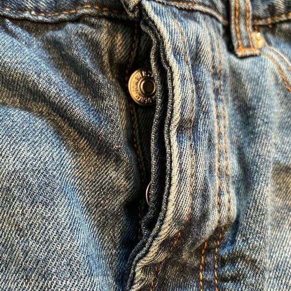 Forever 21 Womens Jean Mini Skirt Sz 24 Button Fly - Picture 3 of 5